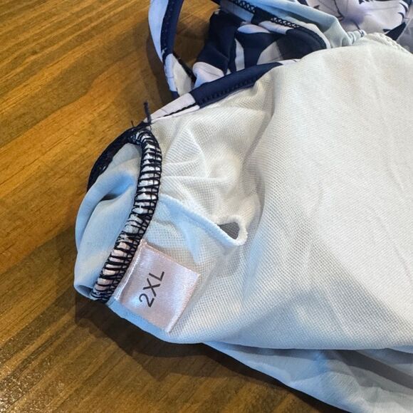 Navy & purple floral swimdress built in boy shorts one piece swimwear NWOT 2XL - Picture 14 of 15